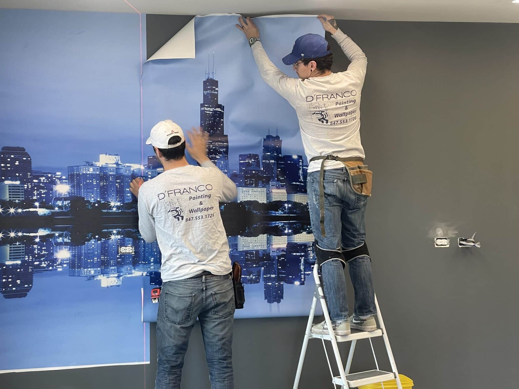 Professional commercial wallpaper installation